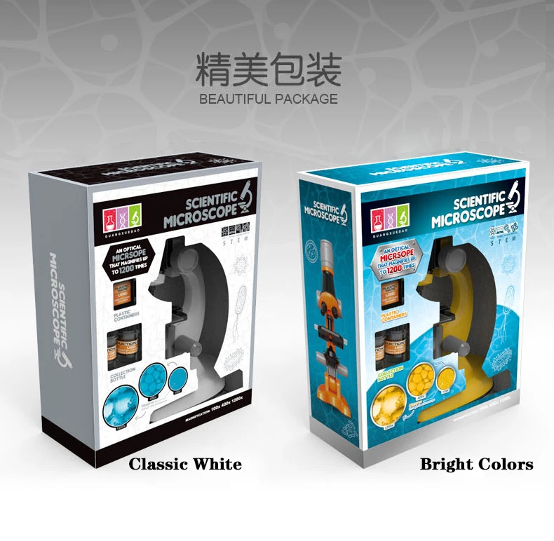 Microscope Kit Science Educational Toy Children Biology Microscope Kid Home school Outdoor Science popularization experiment