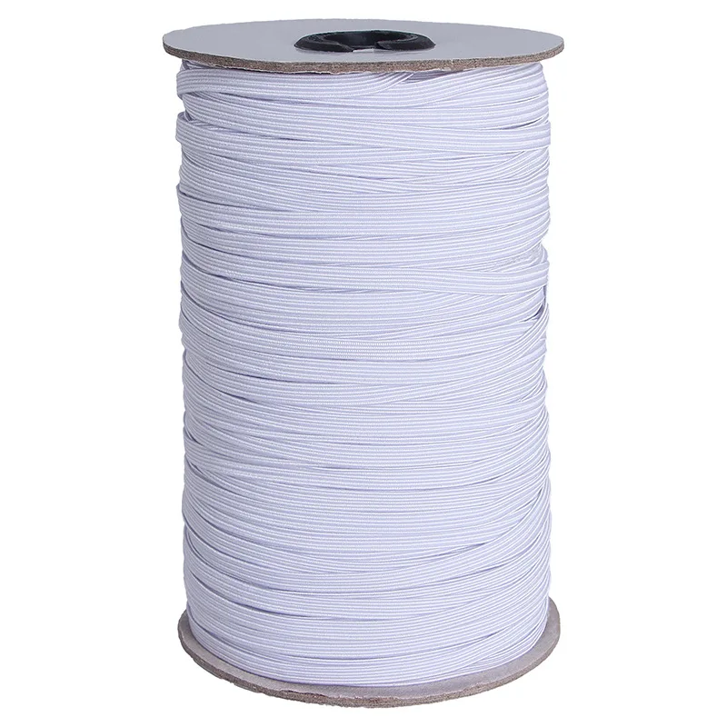 high quality Free sample manufacturer custom logo white elastic band flat Polyester 8mm