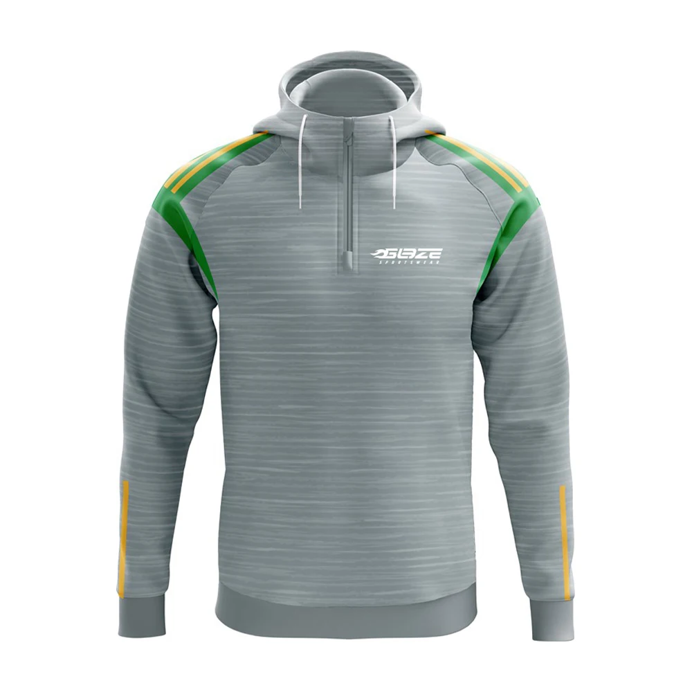 Factory Sports Hoody Half Zip Up Custom Embroidery and Sublimation Logo Heavyweight Blank Man Hoodie