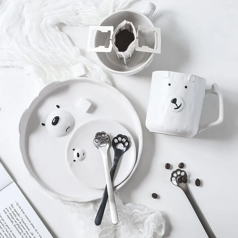 SYL Bowl cute girl heart bear plate dish small fresh home creative personality breakfast Japanese tableware set for one person