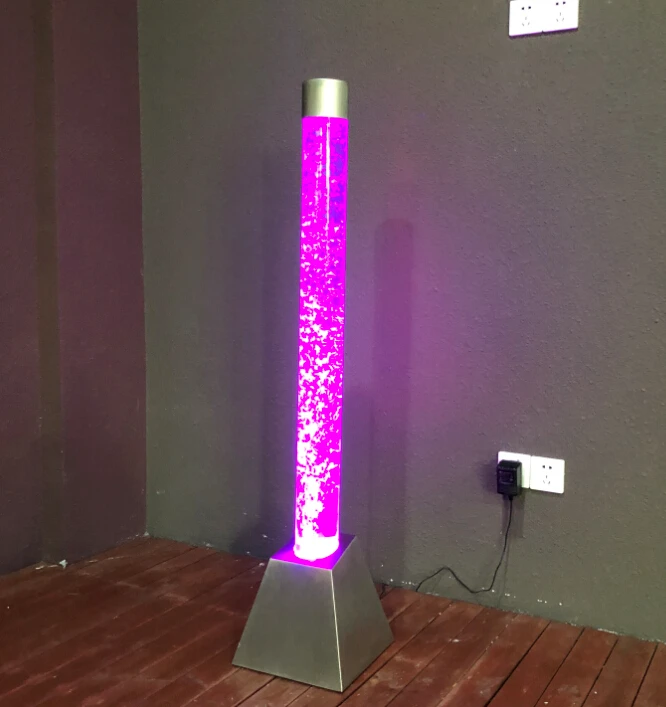 Floor standing acrylic water bubble column lamp with multi colors led light for wedding column