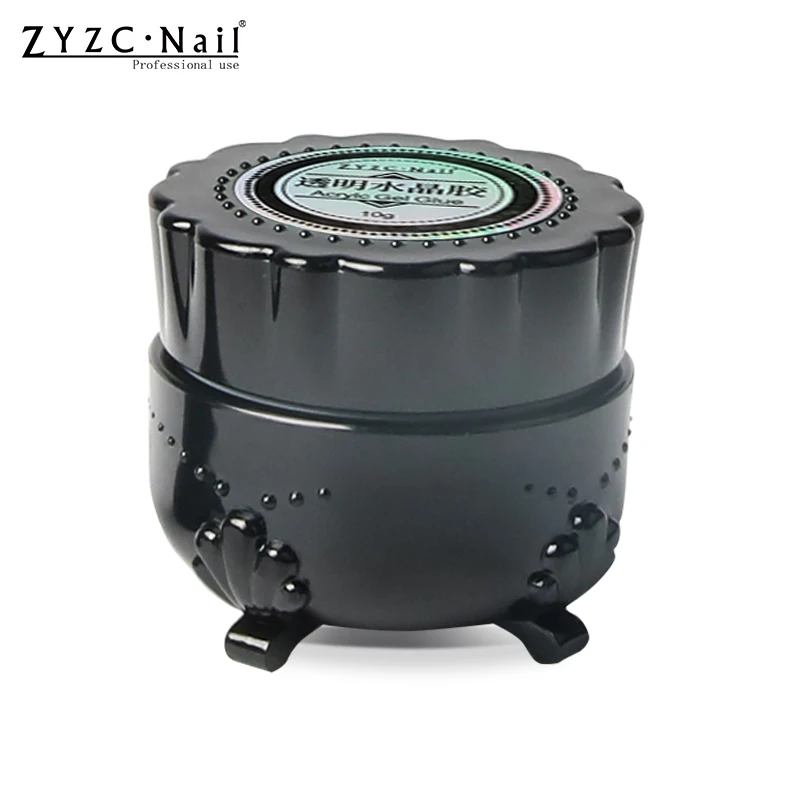 ZYZC nail  uv nail rubber glue gel for diamond 10ml super sticky transparent clear diamond glue gel on nails