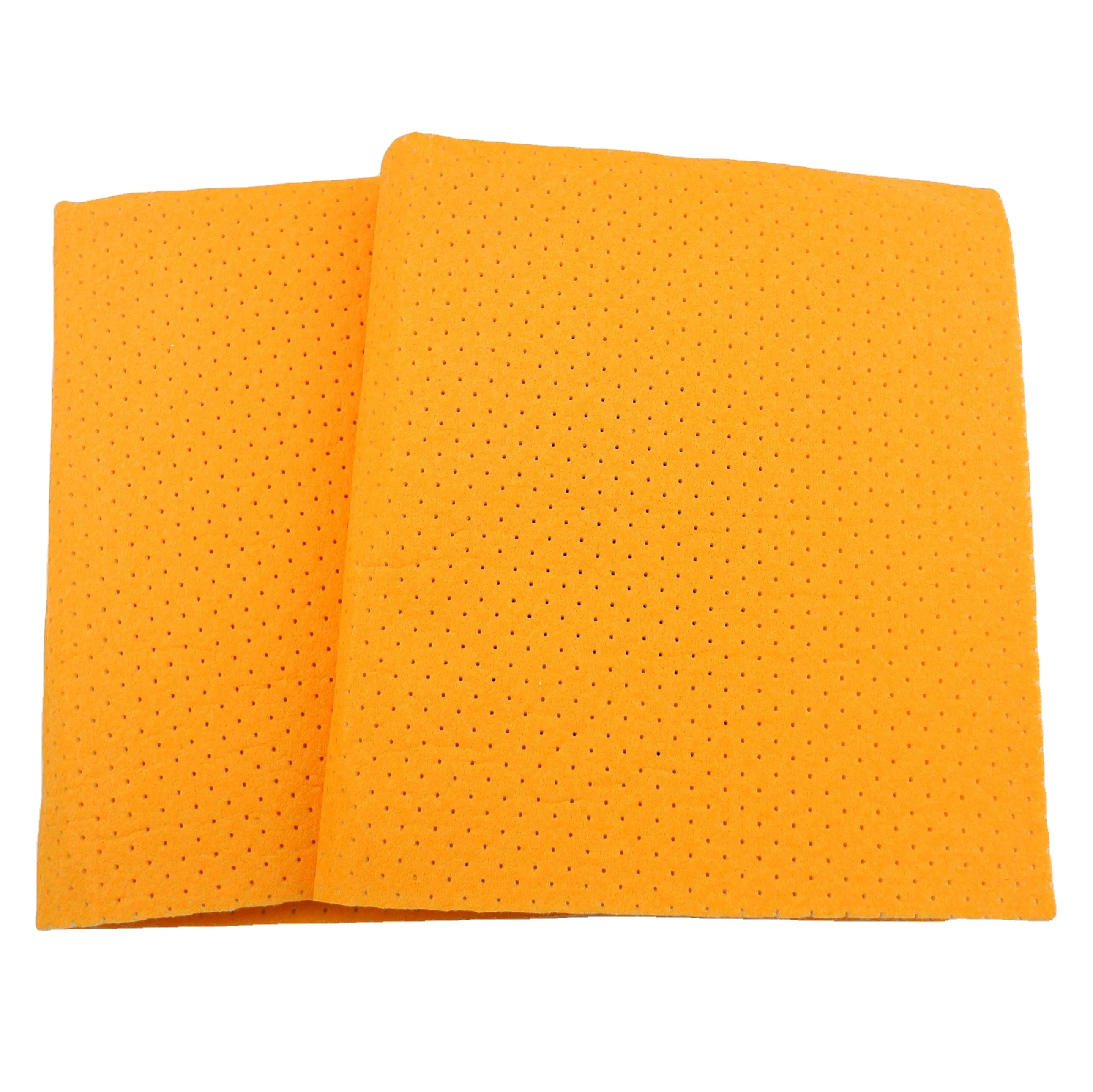 PU coating perforated super absorbent synthetic chamois car cleaning cloth