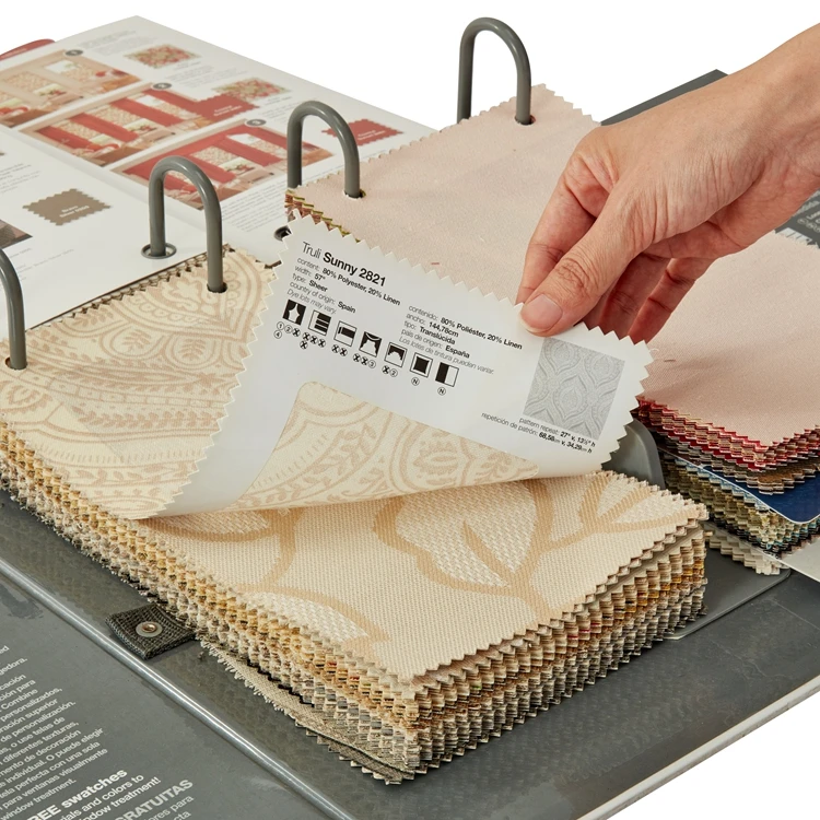 2021 OEM Customized New Design  Roller Blinds Color Book Card Fabric Swatch Card Sample Book