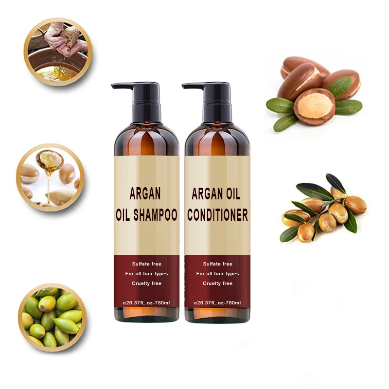 OEM private label hair oil natural organic argan oil custom shampoo and conditioner for hair care set