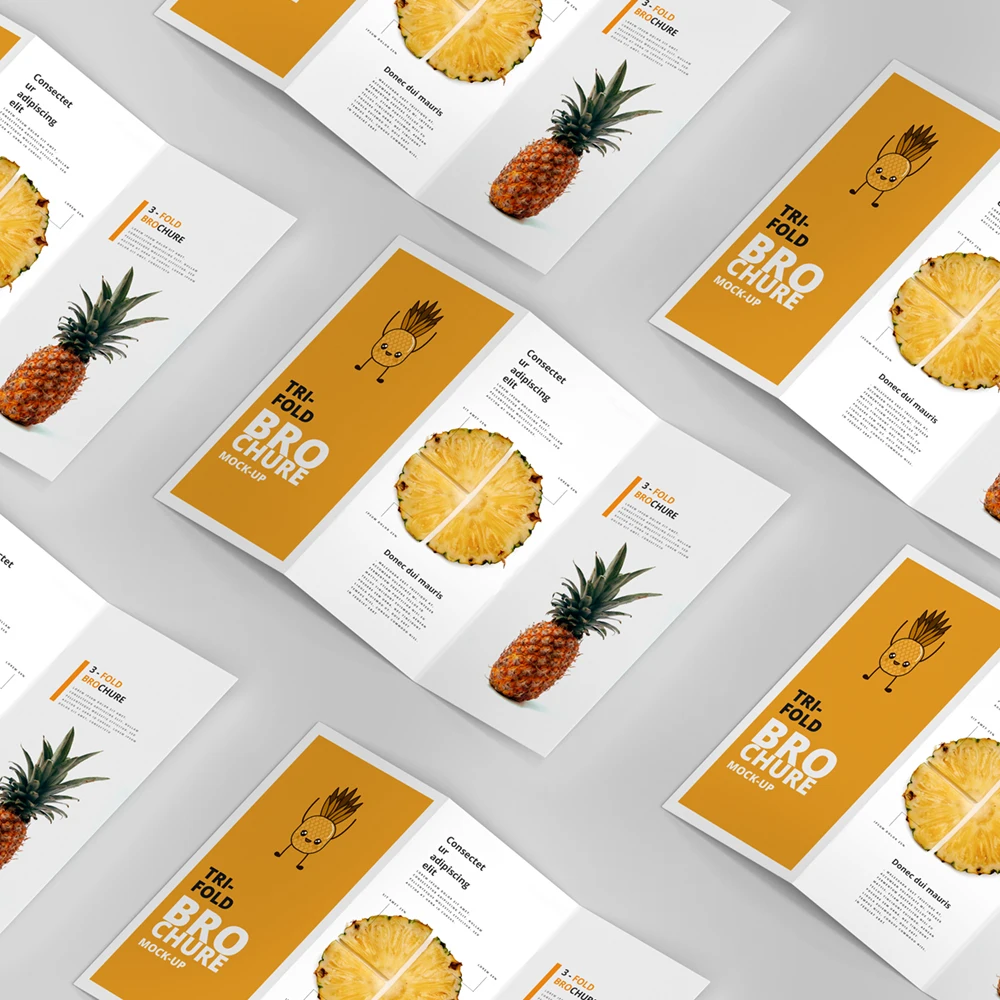 High Quality Custom Soft Touch Printing Tri-fold Paper Brochure For Fruit