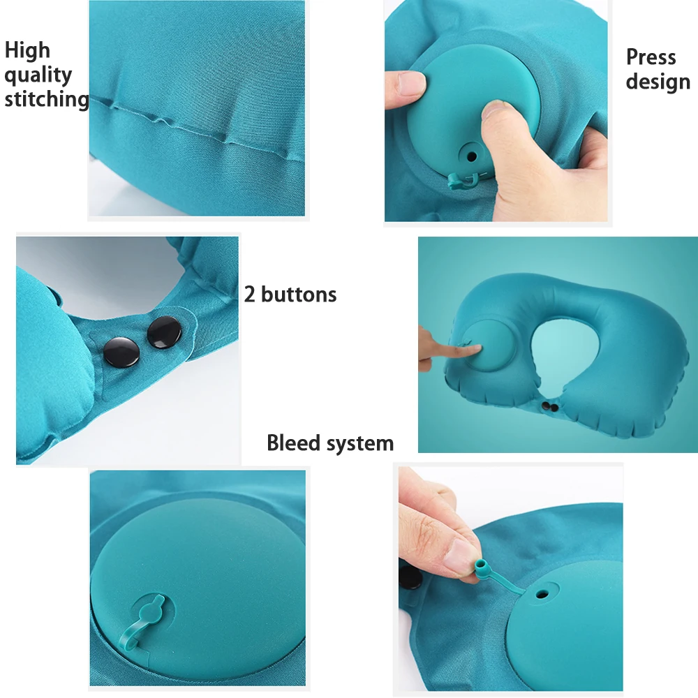 Hot sale products Logo Printing Air Blow Up Inflatable U Shape Pillow Cushion Travel Neck Pillow
