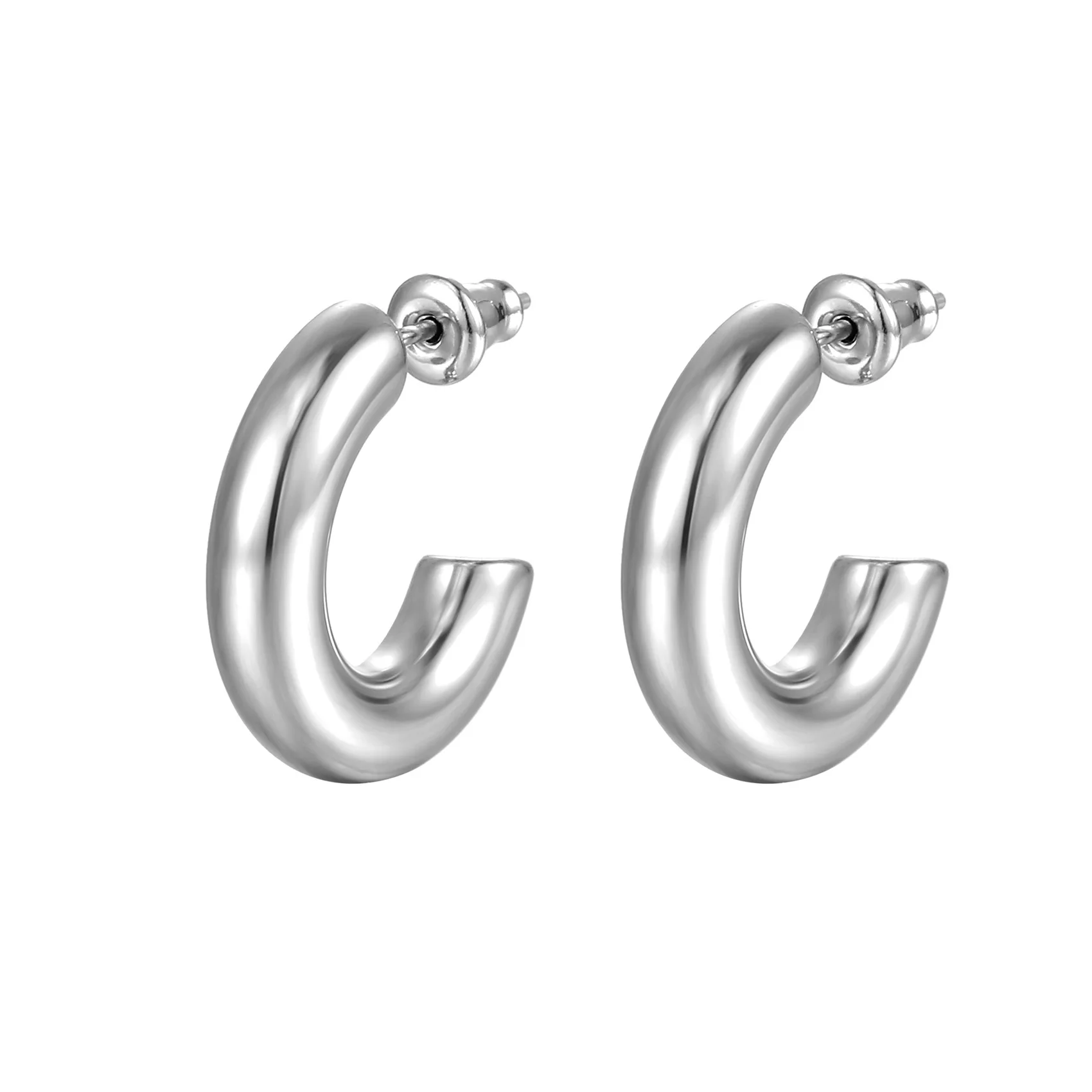 medical 316L stainless steel fancy C shape earring discount cheap high quality no tarnish earring