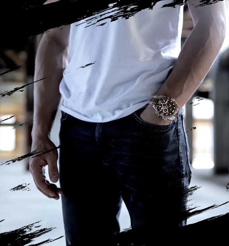 NAVIFORCE NF8019 high quality made in china men hour stylish Stainless steel  band waterproof watch character Casual wrist watch