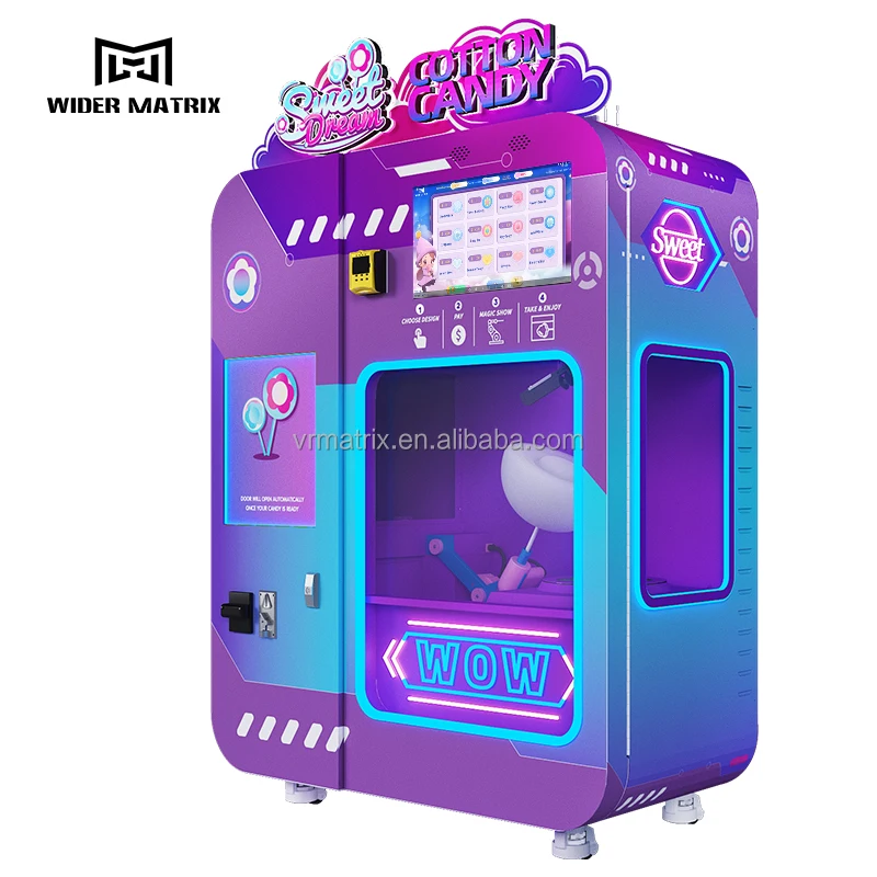 High quality Intelligent Cotton Candy Vending Machine Commercial Automatic Fairy Floss Machine wm980