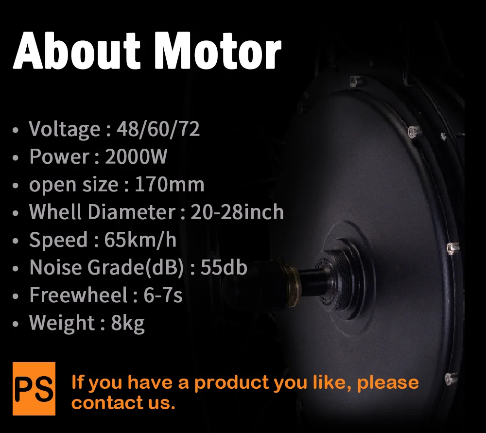 2000W 48V Electric Bicycle Hub Wheel Conversion Kits 20 26 Inch bikes Rear Brushless 20 26 Inch E Bike LCD Optional Battery