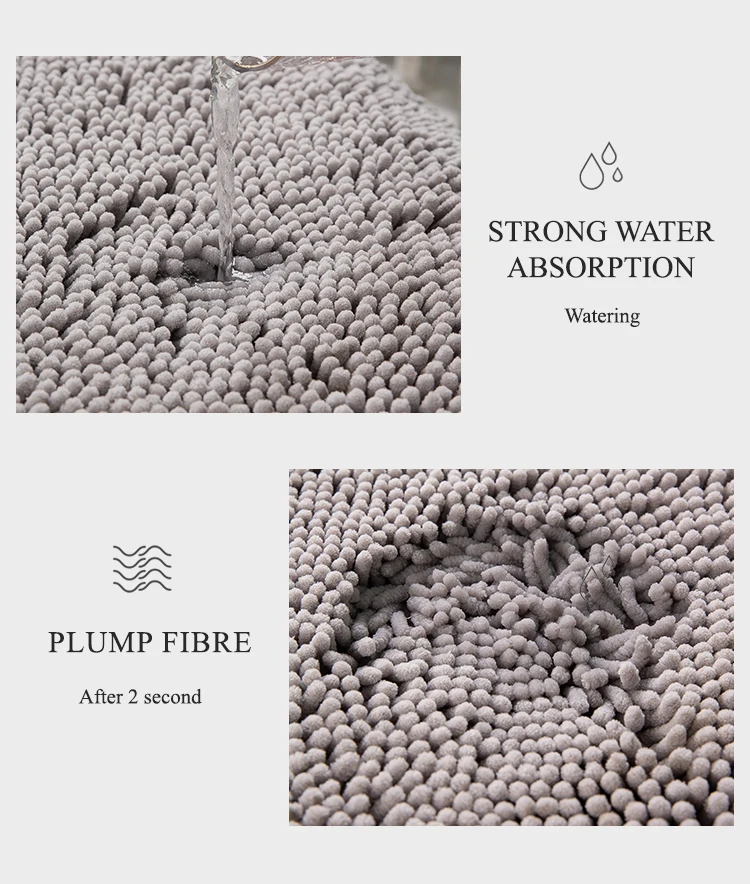 Нескользящий коврик для ванной из шенилла в полоску разных цветов