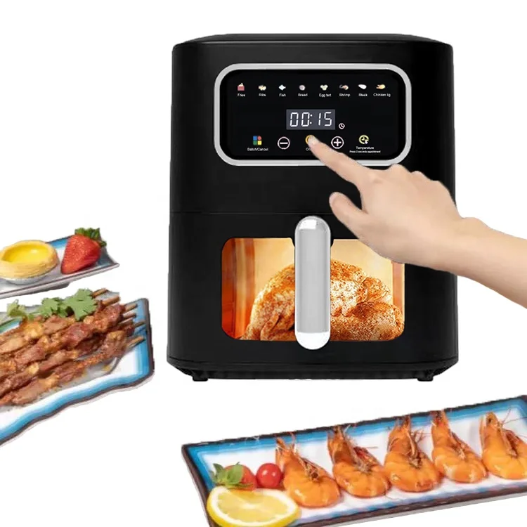 OEM/ODM 8L Home Use Air Fryer Oil Free Food Cooker LCD Smart Air Fryer Single Pot