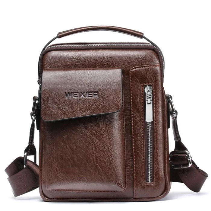 Latest amazon weixier brand leisure business synthetic leather crossbody bag for men