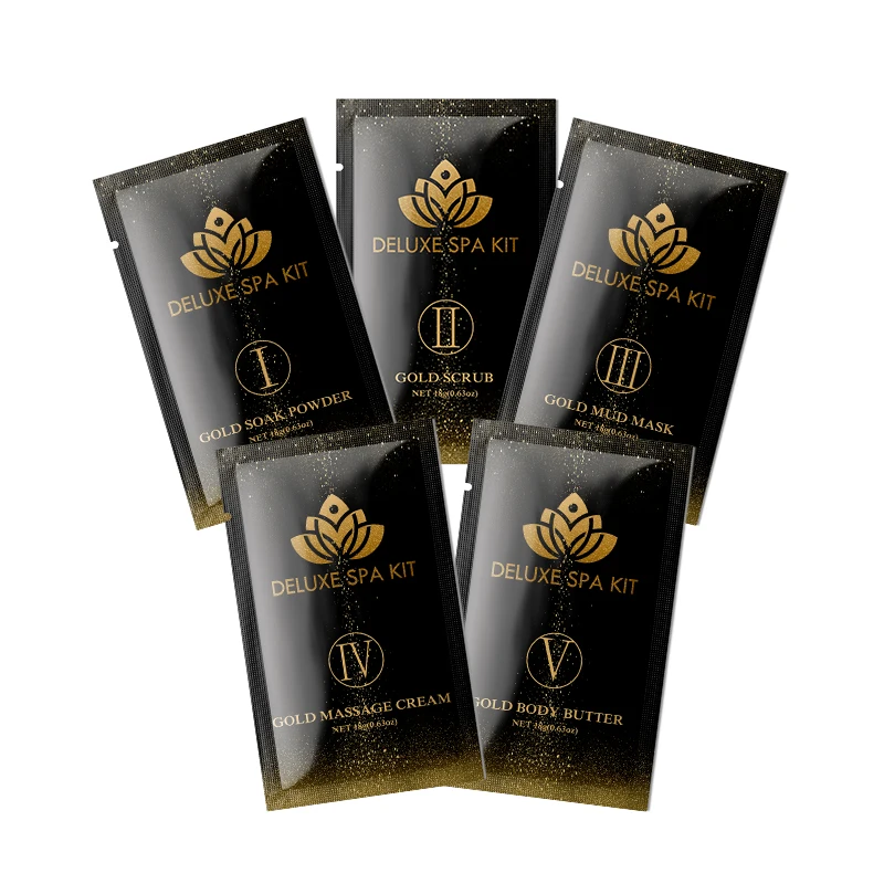 Custom Pedicure in A Box 5 Step Natural Deluxe Foot Spa Para Salon Golden Spa Pedicure System 5 in 1