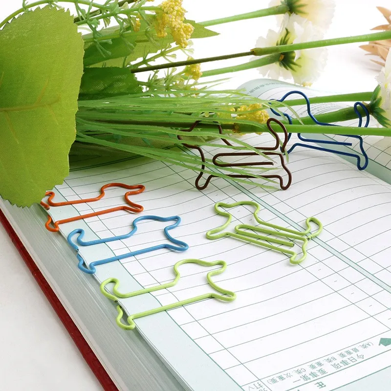 Cute Colorful  Dog Shaped Paper Clips,Animal Bookmark Clips for Office,Note Book