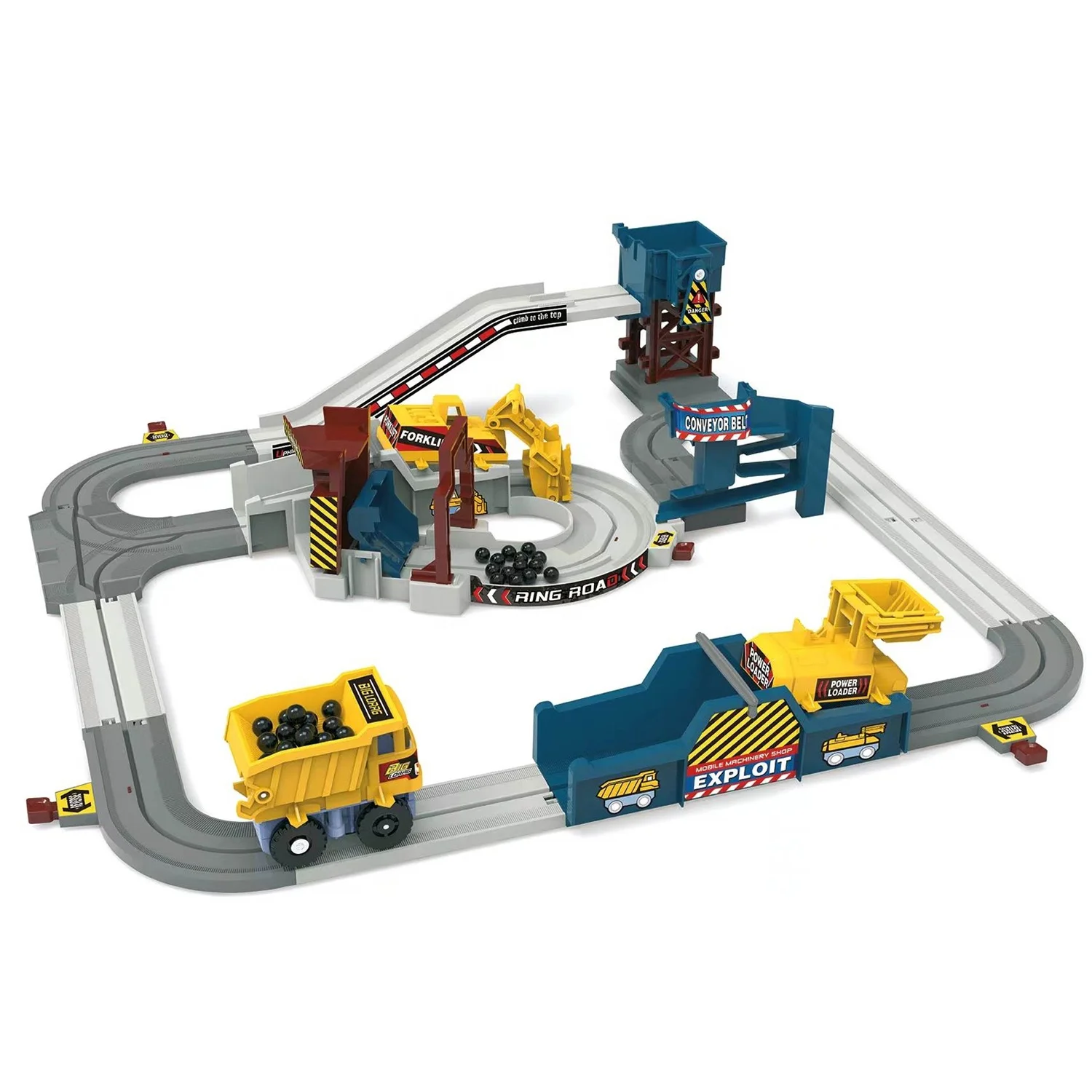 Hot Sale Track Toys for Boys and Girls Ages 3-8, 5 PCS Truck and Flexible Track Play Set, Create Engineering Road Play