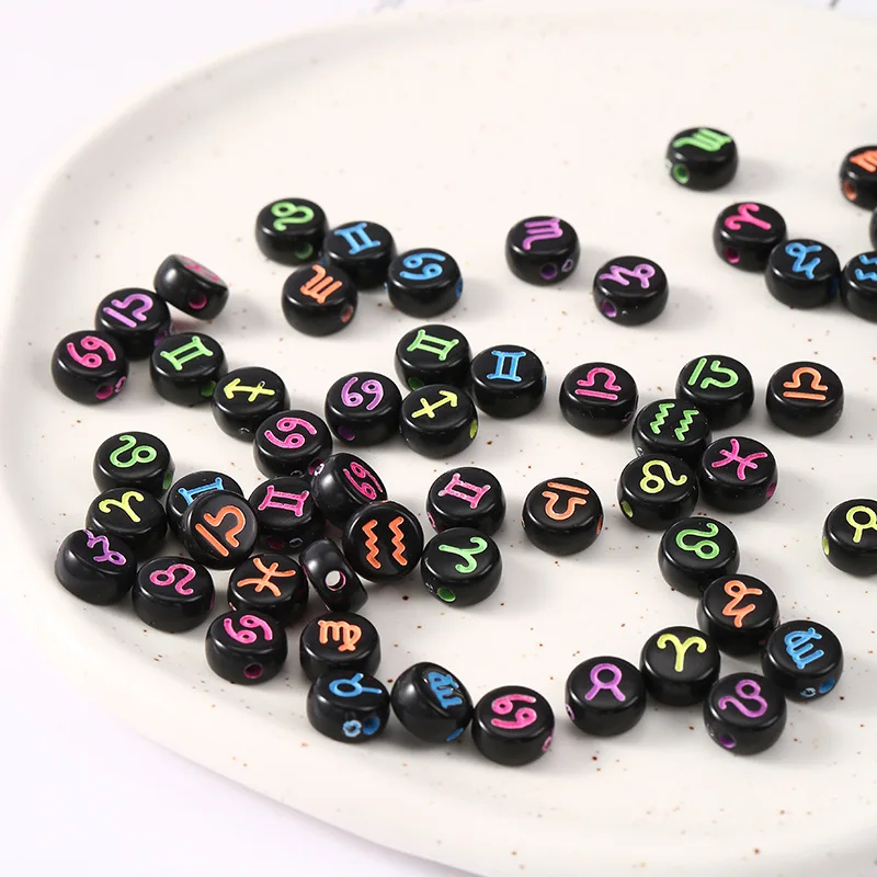 bracelet bead  black cute fashion star symbol round Beads Wholesale Price for Acrylic Beads For DIY bracelet & jewelry making