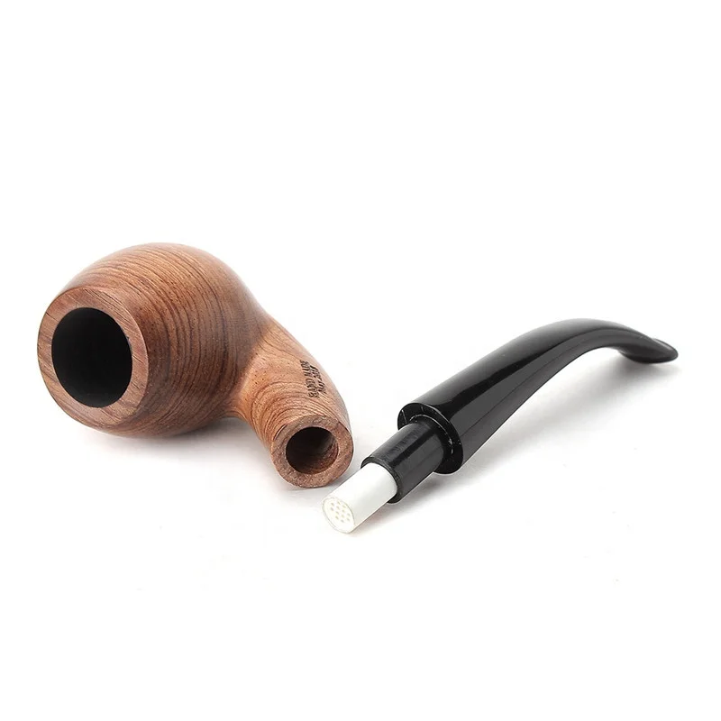 Wholesale Bent Smoking mouthpiece Wooden Tobacco Pipe Custom Logo Smoking Pipes