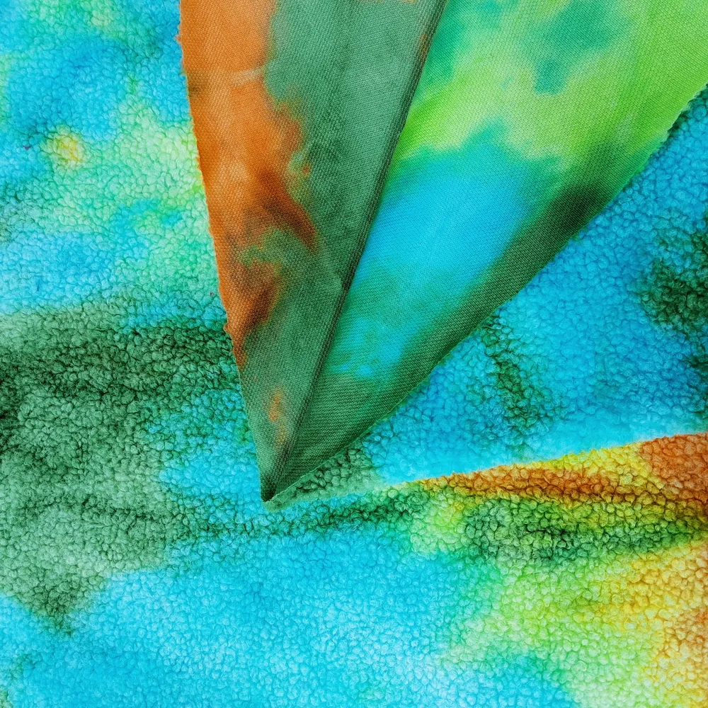 Warm Effect Polyester Leopard Purple Teddy Bear Fur Sherpa Fleece Fabric