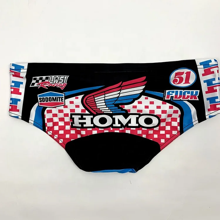 Quick Dry Custom Logo Fashion Swimwear Sublimation Swim Trunks Low Rise Sexy Male Bikini Swimming Briefs