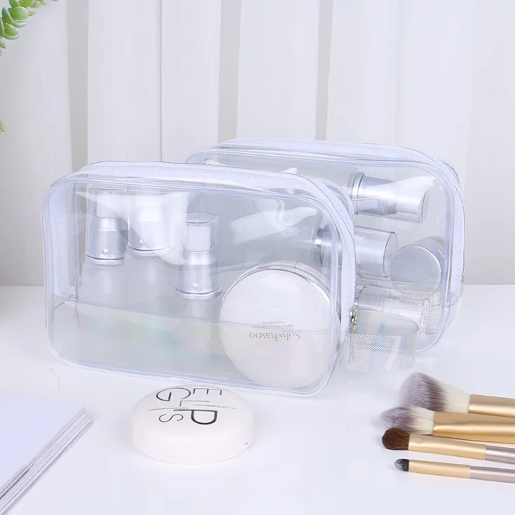 
OEM Clear PVC Cosmetic Bag Zipper Clear Toiletry Bag 