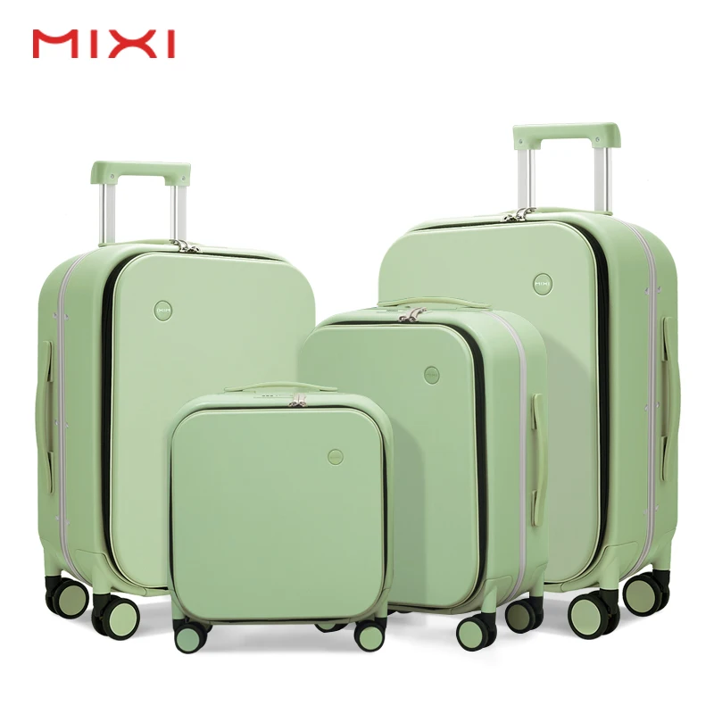 Mixi Korean business TSA lock universal wheel spinner luggage case traveling carry on suitcase with front pocket
