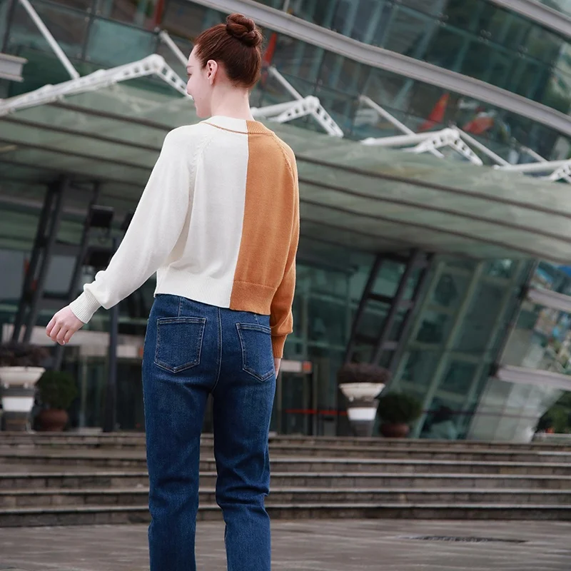 oversize V-neck embroidery jacquard knitted latest design ladies Cardigans With pockets loose cardigans sweater women