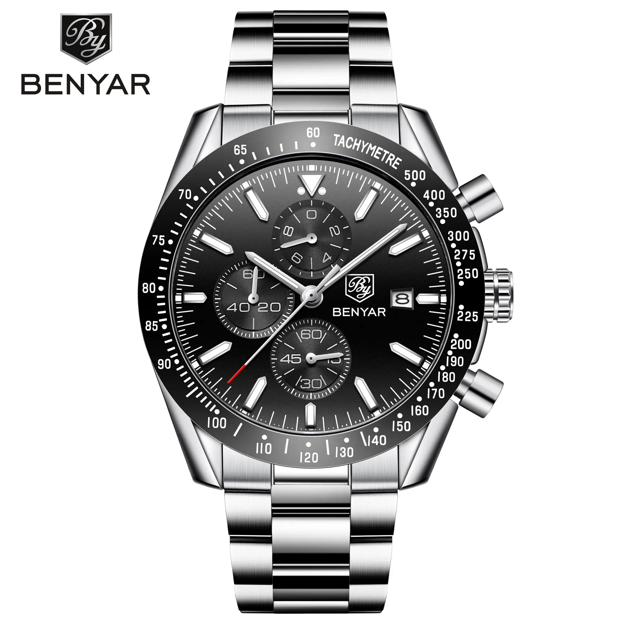 OEM 2020 Benyar 5140 аналоговые наручные часы с силиконовым ремешком для мужчин мужские хронограф кварцевые пользовательским логотипом