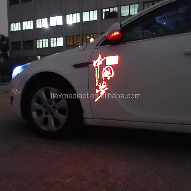 newest material car sticker car logo decoration el light vehicle sticker for different car brand stick flash effect