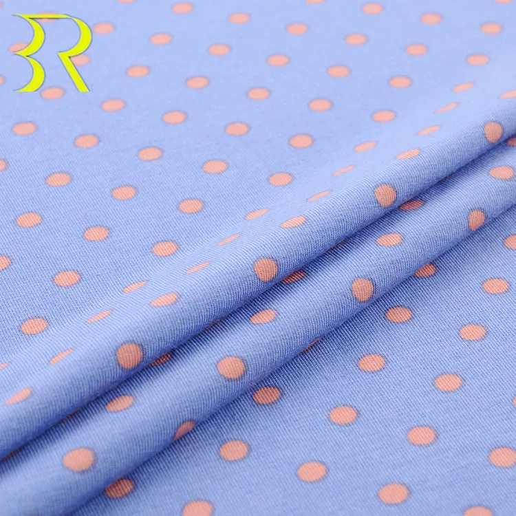 Eco-friendly Anti Bacterial Cool Feeling Knitted Lenzing Micro Modal Spandex Dots Printing Fabric For Underwear