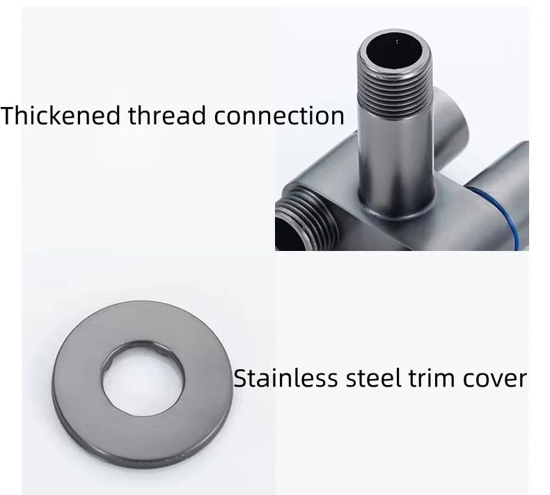 New Arrival Black Toilet Bathroom Tap Angle Valve Two-Way Dual Outlet Faucet Wall Mounted Copper Washing Machine Tap