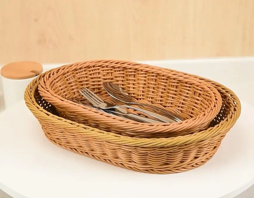 3 шт., плетеные корзины овальной формы, для микроволновой печи, можно мыть в посудомоечной машине