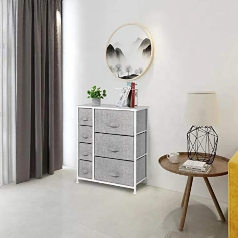 Nightstand modern night bedside table furniture wood folding 7 drawers morden bedroom side table