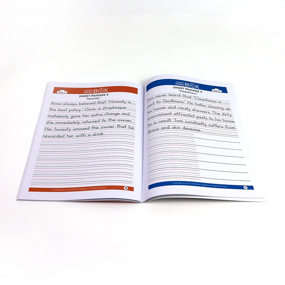 Customized English Educational Digital Print Books Custom Kids Learning Exercise English Book