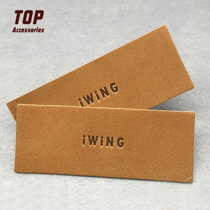 Нашивка из микрофибры искусственной кожи с тисненым логотипом вышитая техника для джинсов и