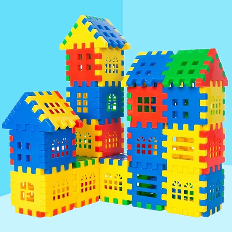 Newest product and wonderful style light and flaky plastic building blocks in house building blocks
