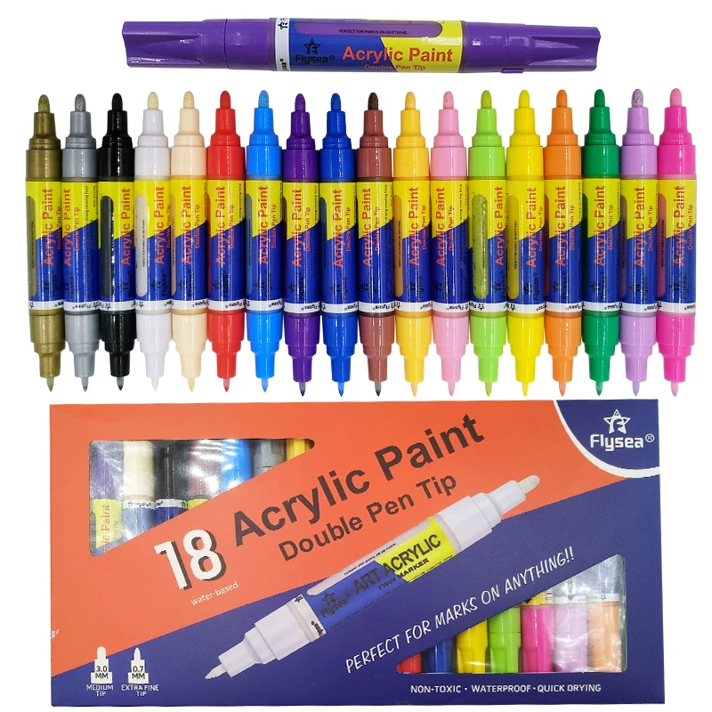 Двусторонний акриловый маркер разных цветов