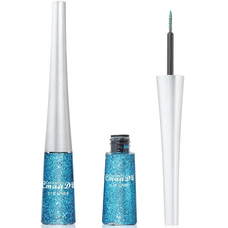 Wholesale vegan professional colorful shimmer waterproof makeup best self adhesive pigment magic Glitter Liquid Eyeliner