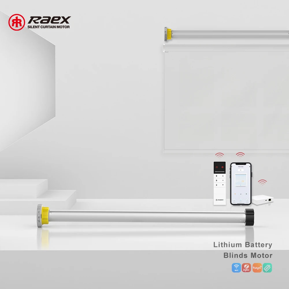 Lithium battery with solar panel tubular motor for roller blinds 24v