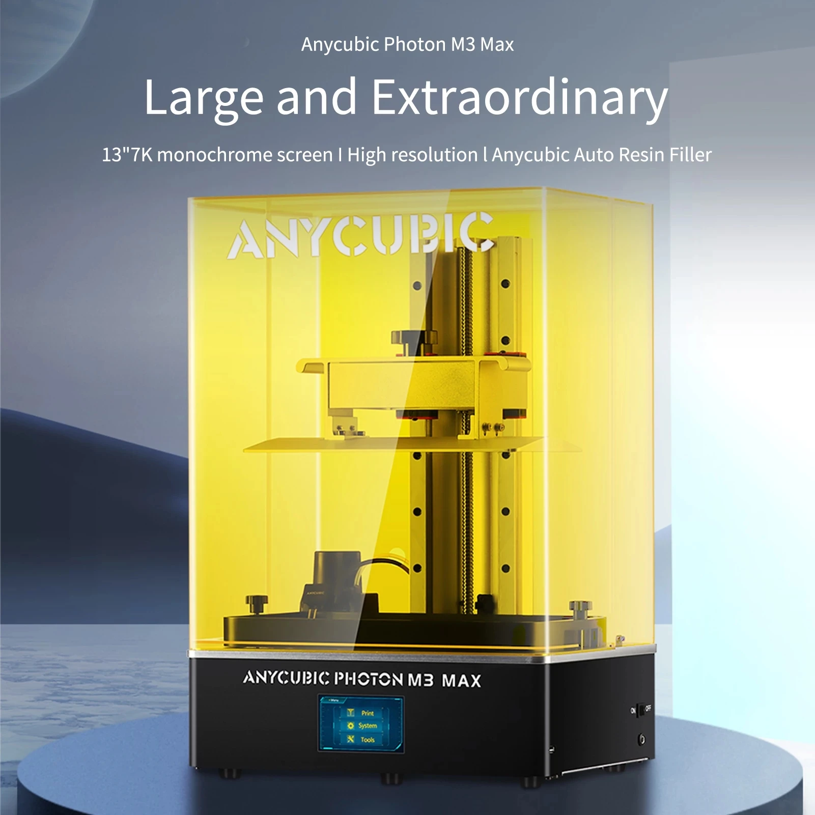 ANYCUBIC Photon M3 Max 13.6 Inch 7K Monochrome Screen Larger Resin 3d Printer 298*164*300mm LCD 3d printer
