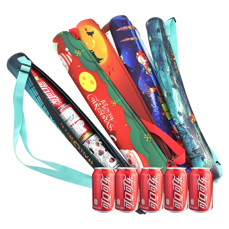 Insulated 4/5/6 Packs  Can Carry Tube Cooler Bag for 12oz Beer Can