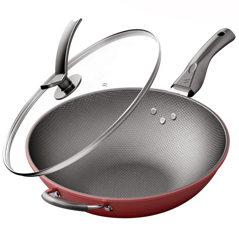 2022 Hot Selling Cooking Household Non Stick Cast Iron Cook Ware Wok Cookware Set