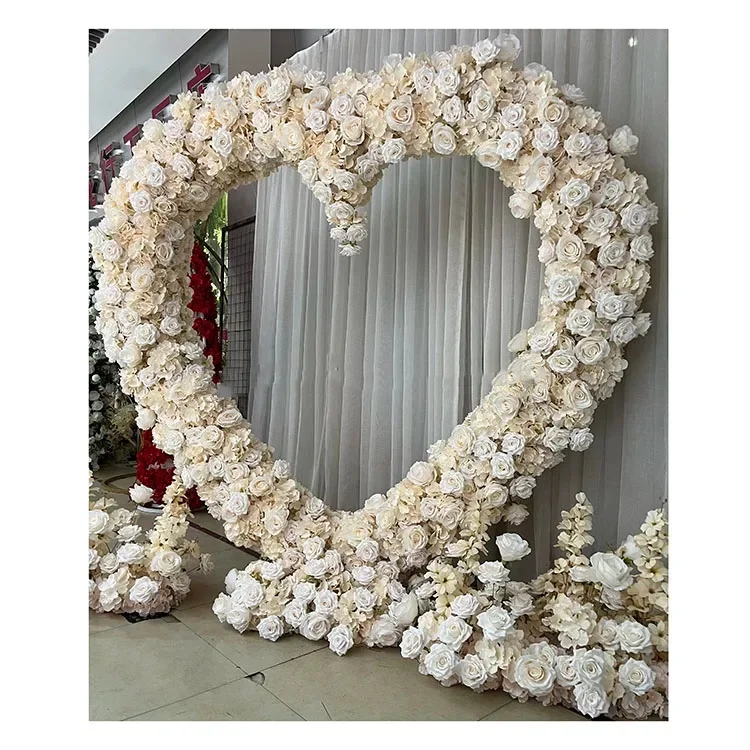 Round Square Purple And Gold Floral Arrangements Backdrop Wedding Arch For Ceremony Summer Outdoor Wedding Events Decoration