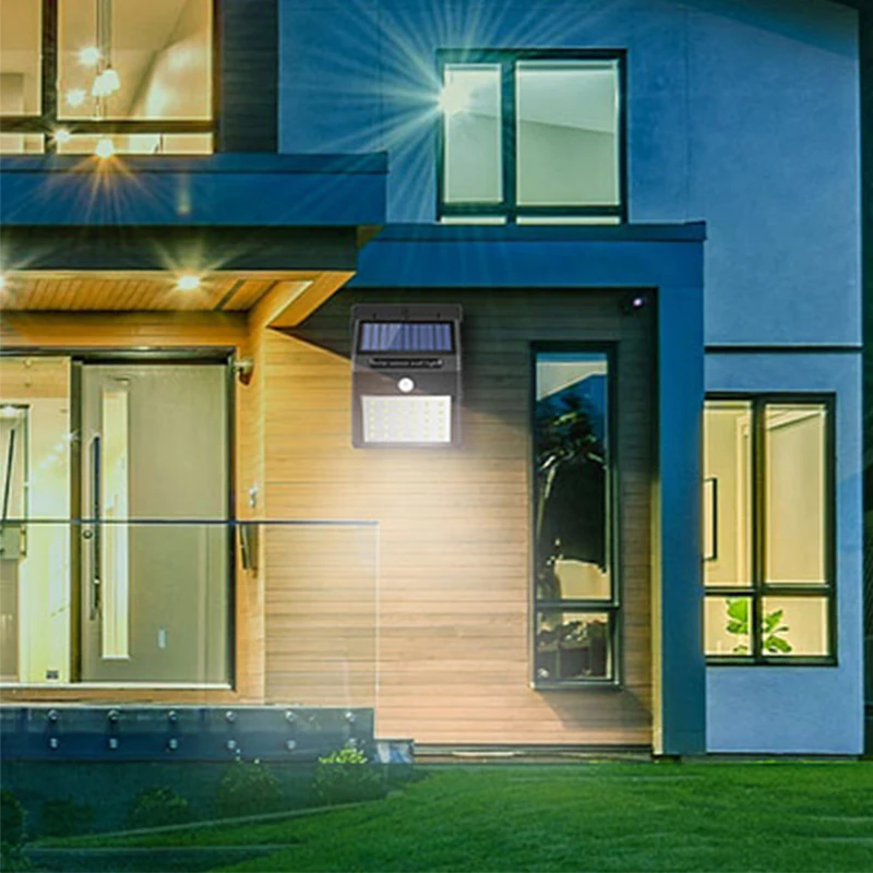 outdoor motion sensor led fence garden parking solares wall lamp security lantern emergency sola solar emergency light