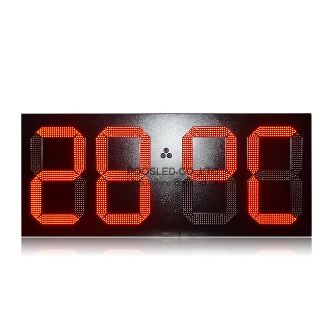 outdoor wall mounted large led digital clock billboard led clock thermometer led time and temperature sign