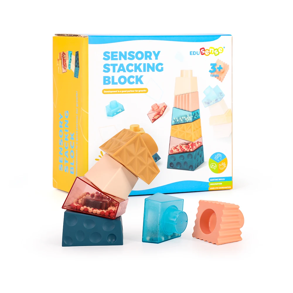 Baby Balance Toys Building Blocks Silicone Balancing Sensory Stacking Block Game