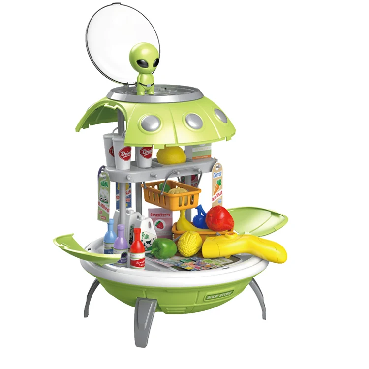 UFO Theme Shop Pretend Play Toy Carry Planet Projection Storage Backpack for