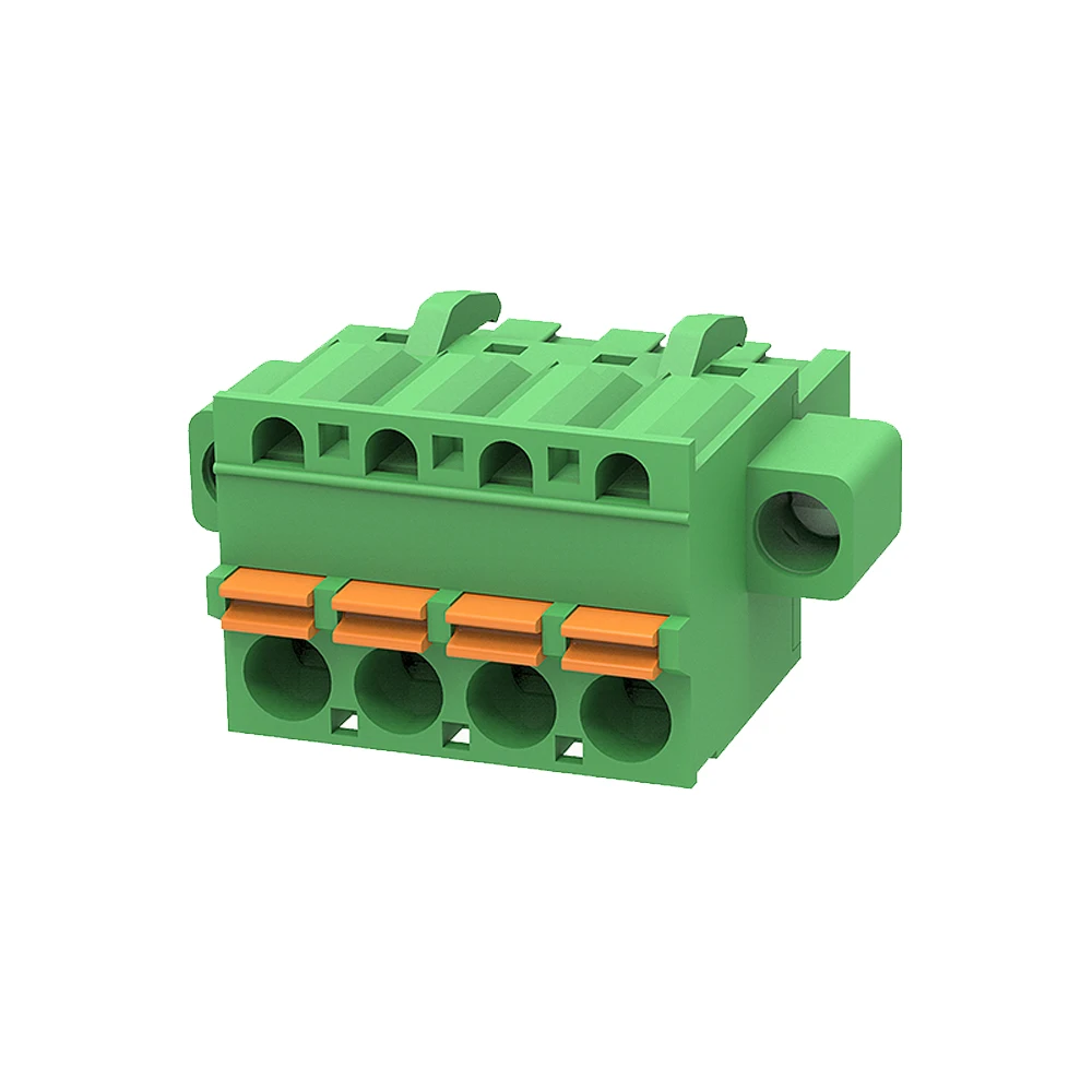 5.08MM With Fixed Lug Insert And Pull Screw PCB Terminal Straight  Pin Bent Pin 2/3/4/5/12P  FKCT 2..5-STF-5.08