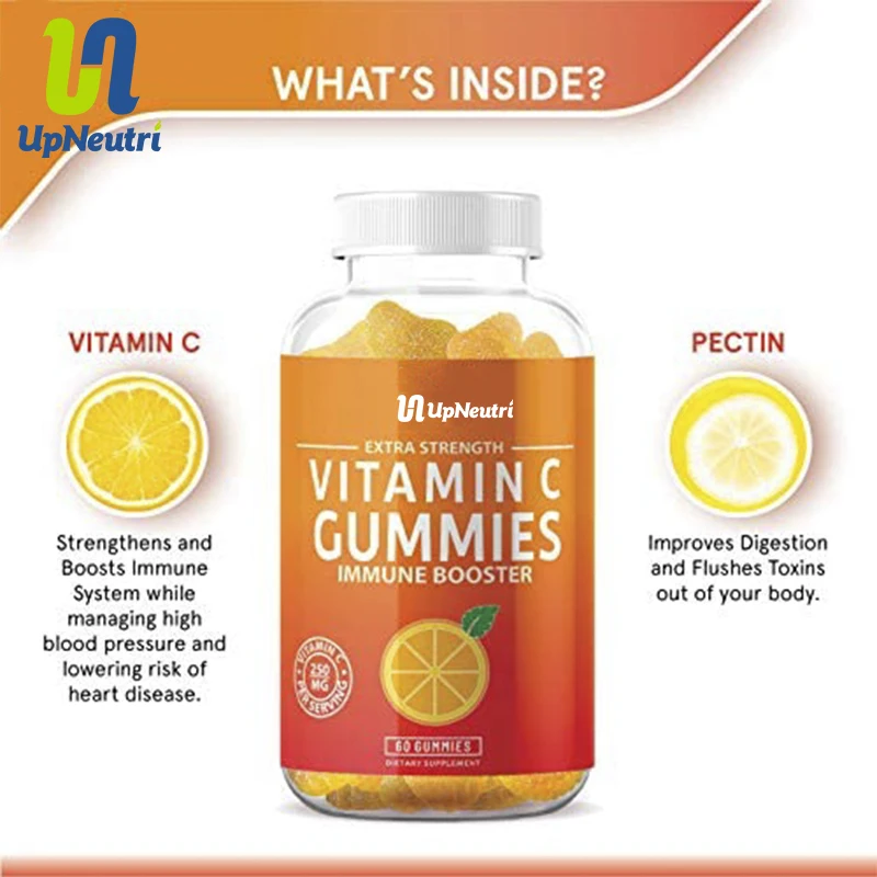 Pectin Gummie частный бренд OEM Иммунная поддержка взрослая вспомогательная добавка ребенок жевательный витамин C съедобный Мастик